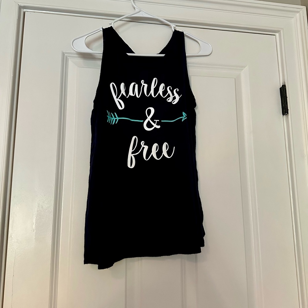 Justice Black Tank Top - Fearless & Free